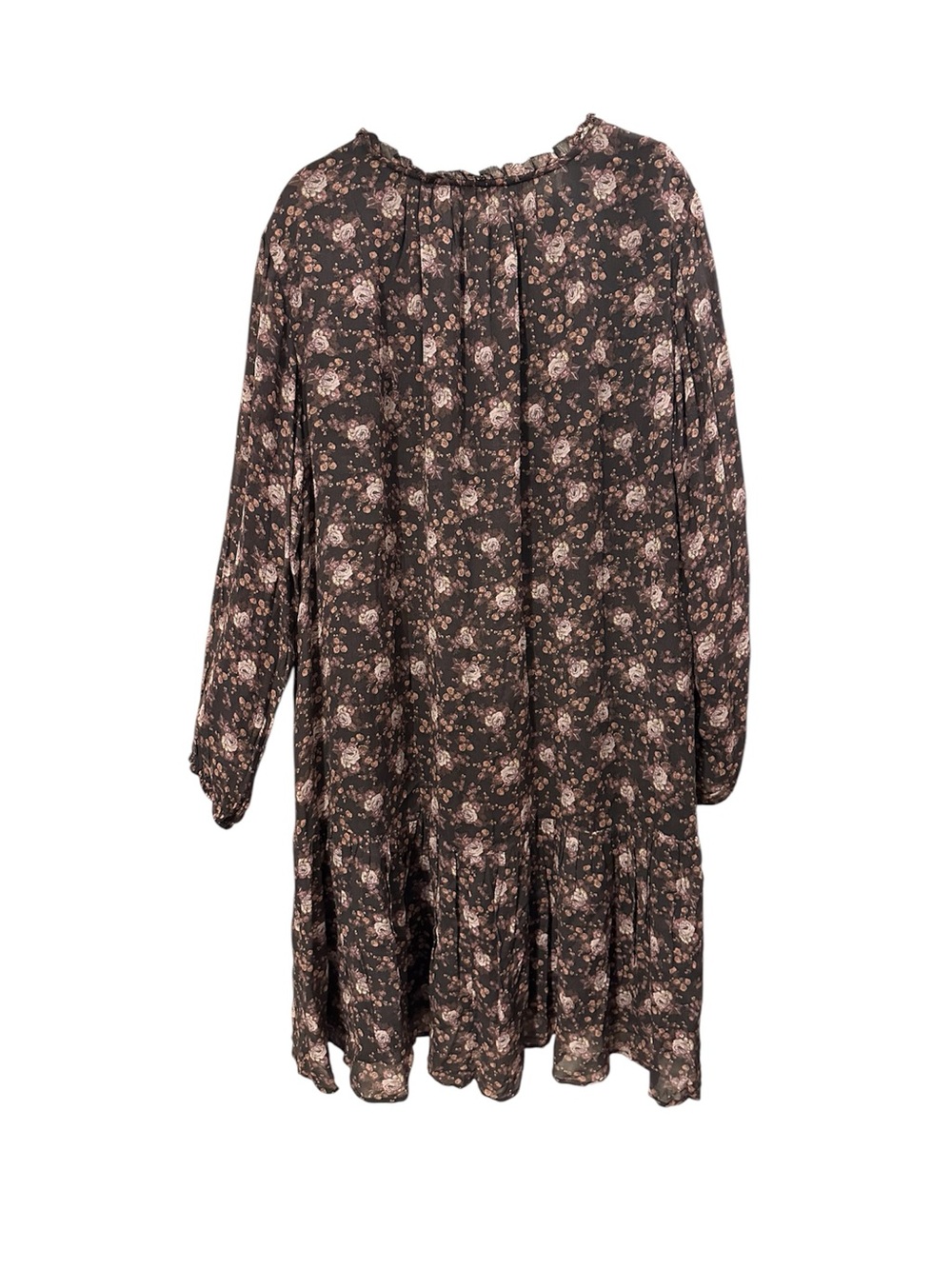 Lucky Brand Brown Floral Long Sleeve Peasant Dress - Picture 4 of 6